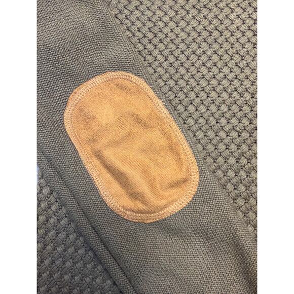 Lety & Me Sweater Elbow Patches Waffle Texture Dark Green Women SM - Picture 4 of 8